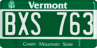 VT license plate BXS763