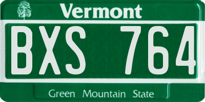VT license plate BXS764