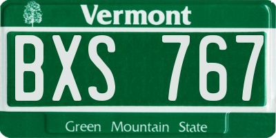 VT license plate BXS767
