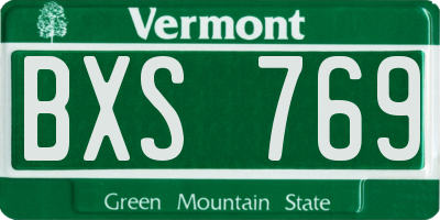 VT license plate BXS769