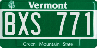 VT license plate BXS771