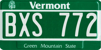 VT license plate BXS772