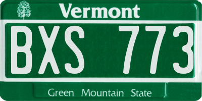 VT license plate BXS773
