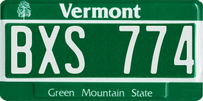 VT license plate BXS774
