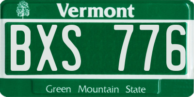 VT license plate BXS776