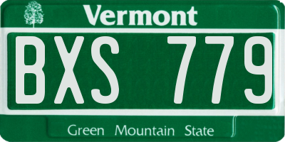 VT license plate BXS779