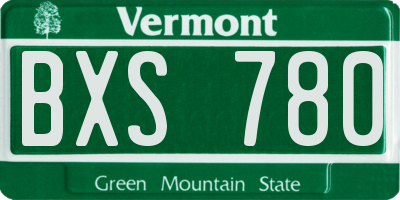 VT license plate BXS780