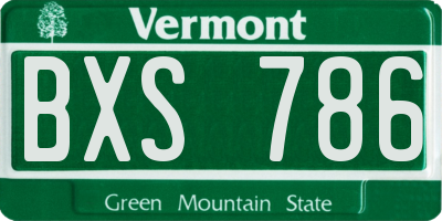 VT license plate BXS786