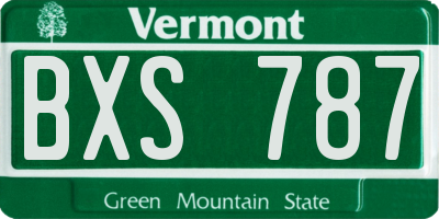 VT license plate BXS787