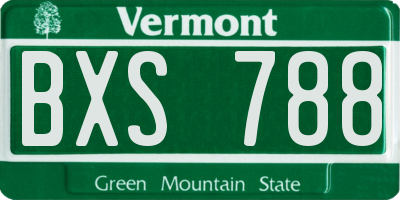 VT license plate BXS788