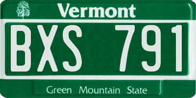 VT license plate BXS791