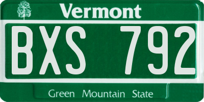 VT license plate BXS792