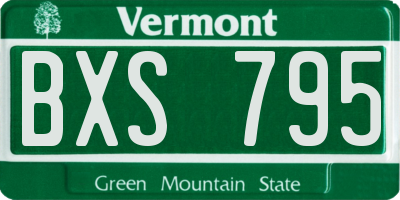 VT license plate BXS795