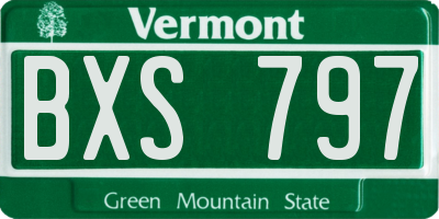 VT license plate BXS797