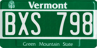VT license plate BXS798