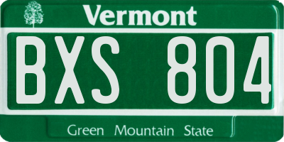 VT license plate BXS804