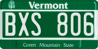 VT license plate BXS806