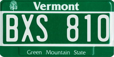 VT license plate BXS810