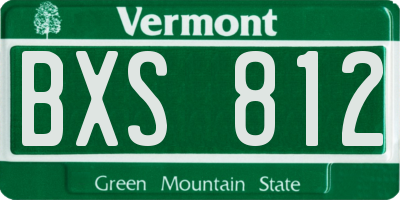 VT license plate BXS812