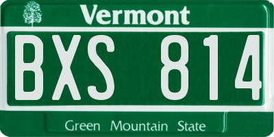 VT license plate BXS814