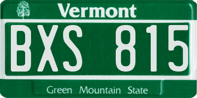VT license plate BXS815