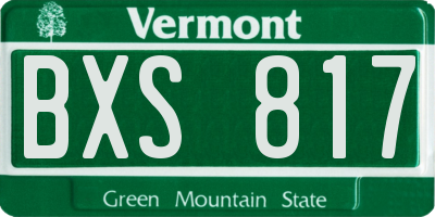 VT license plate BXS817