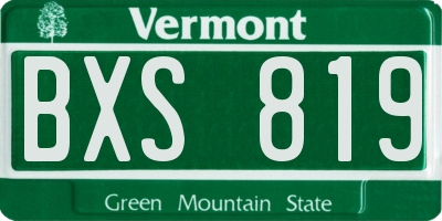 VT license plate BXS819