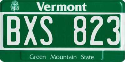 VT license plate BXS823