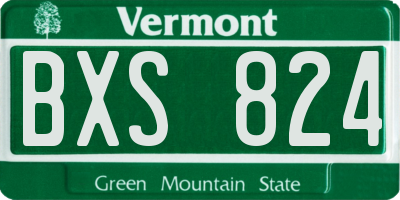 VT license plate BXS824