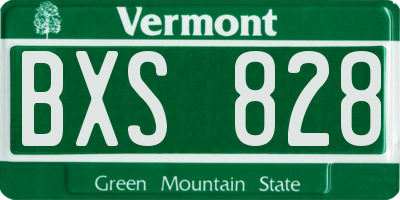 VT license plate BXS828