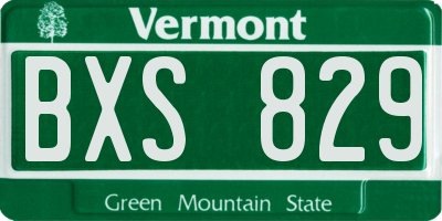 VT license plate BXS829
