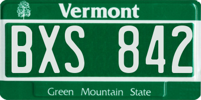 VT license plate BXS842