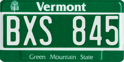 VT license plate BXS845