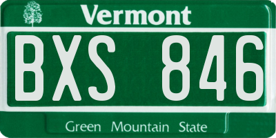 VT license plate BXS846