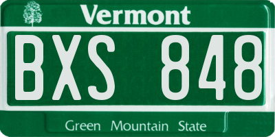 VT license plate BXS848