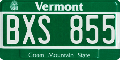 VT license plate BXS855