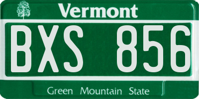 VT license plate BXS856