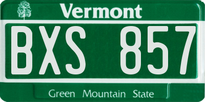 VT license plate BXS857