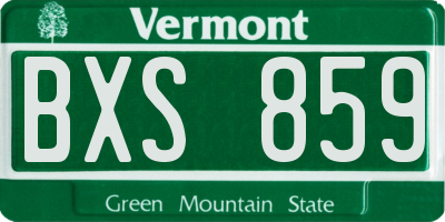 VT license plate BXS859