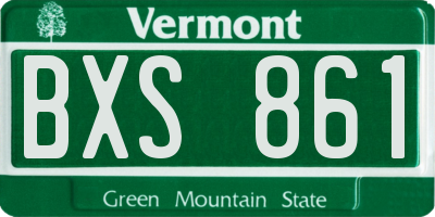 VT license plate BXS861