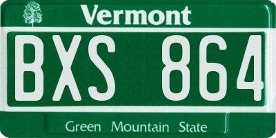 VT license plate BXS864