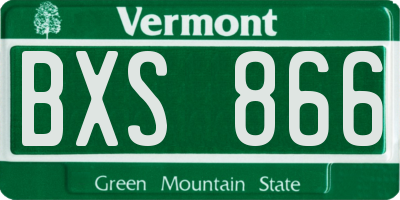 VT license plate BXS866