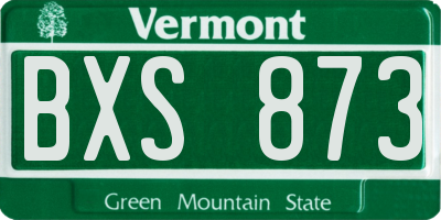 VT license plate BXS873