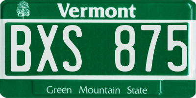 VT license plate BXS875