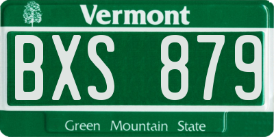 VT license plate BXS879