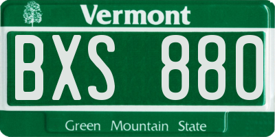 VT license plate BXS880