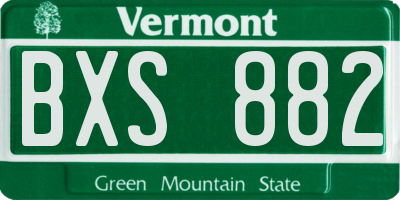 VT license plate BXS882