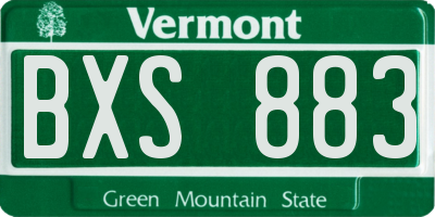VT license plate BXS883