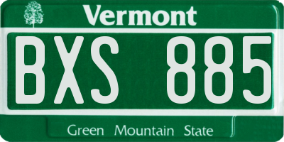 VT license plate BXS885