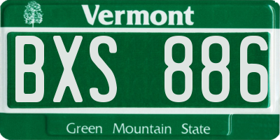 VT license plate BXS886